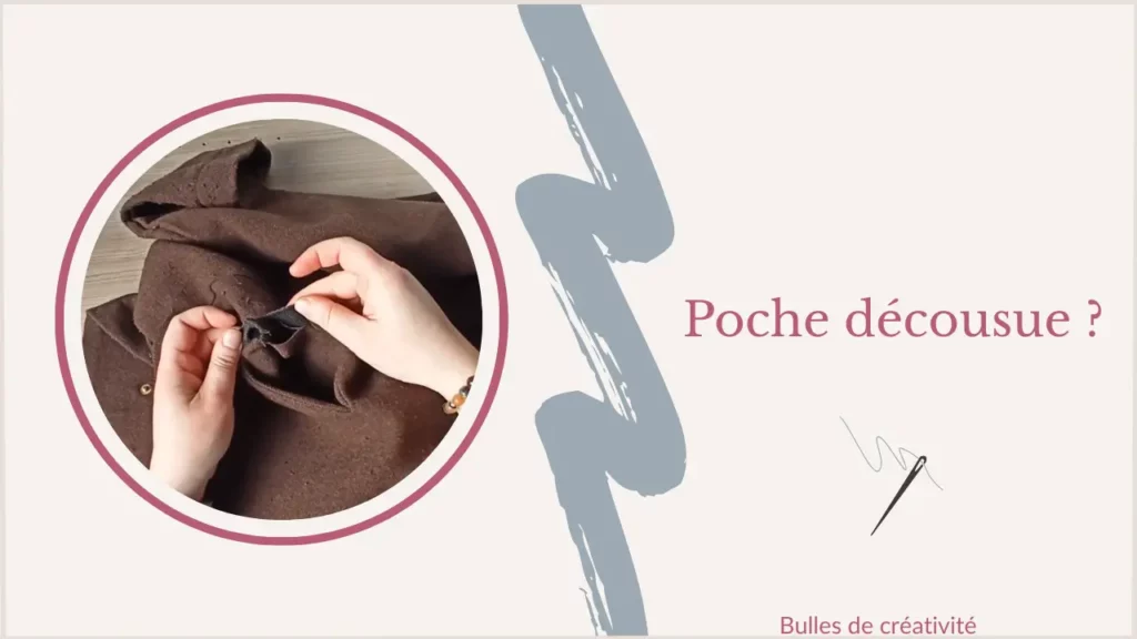 Réparation d'une veste avec boutons et poche décousus
